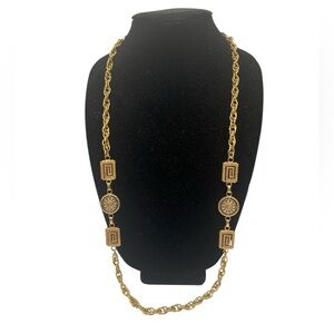 Premier Designs Gold Necklace with Geometric Accents 34”